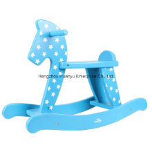 Factory Supply Baby Wooden Rocker-Blue Rocking Horse